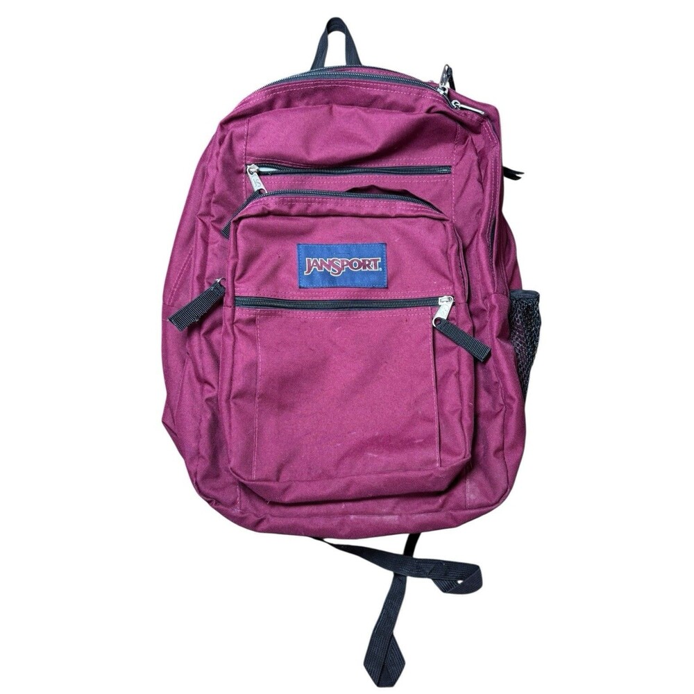 Vintage Jansport Backpack Big Student XL School Sleeve Book Bag Maroon
